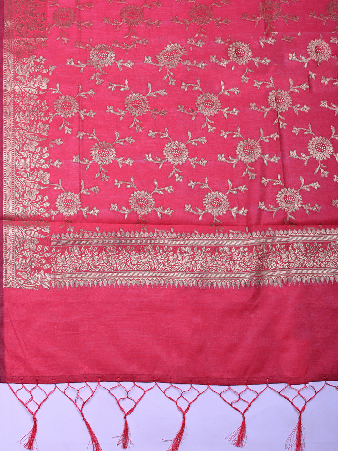 Woven Design Chanderi Unstitched Suit With Pant &amp; Dupatta