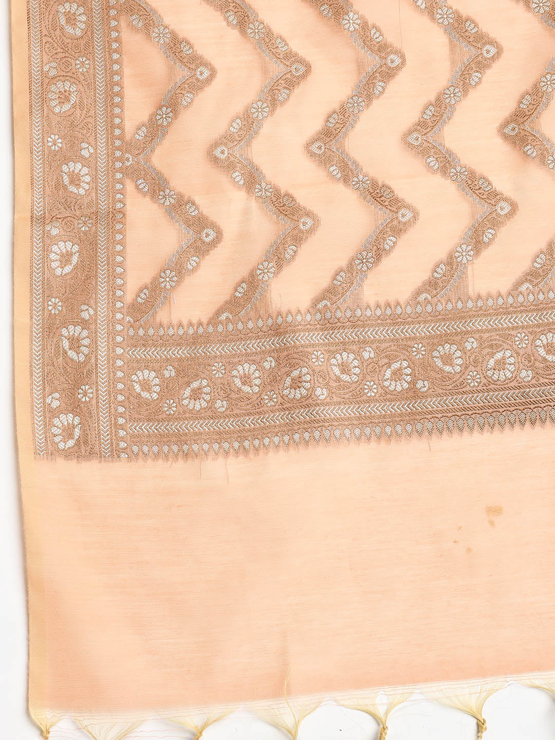 Woven Banarasi Chanderi Unstitched Suit With Dupatta