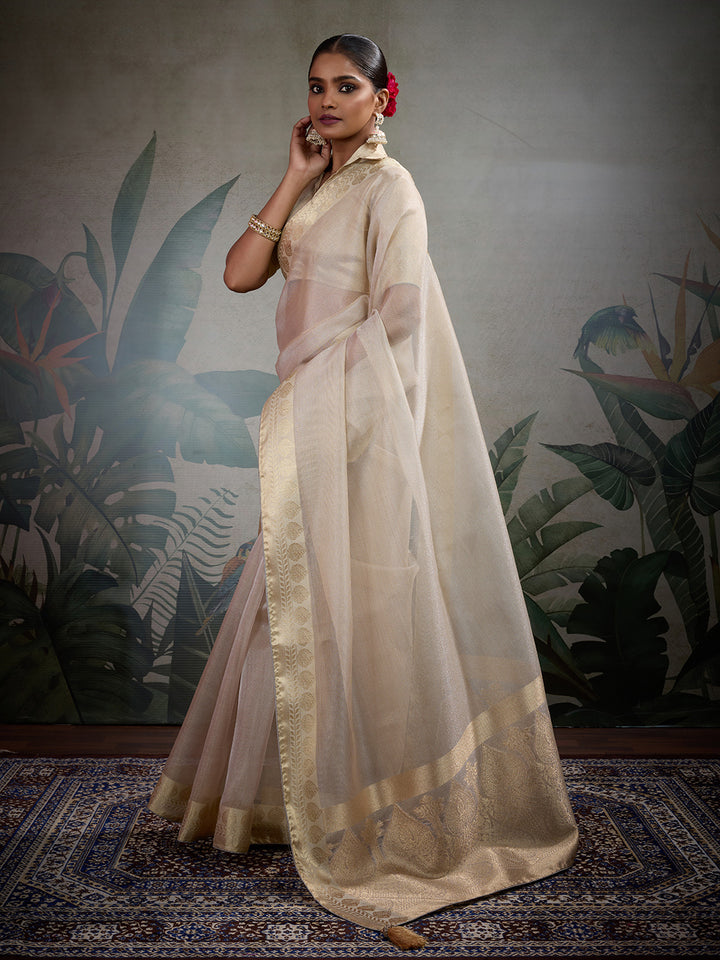 Woven Design Linen Blend Saree