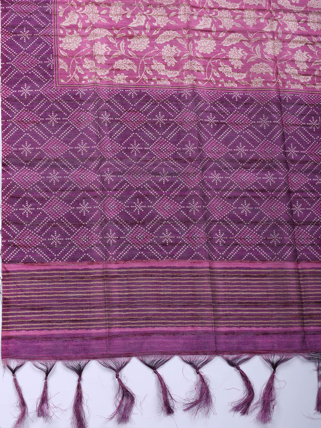 Embroidered Tussar Silk Unstitched Suit With Pant &amp; Dupatta