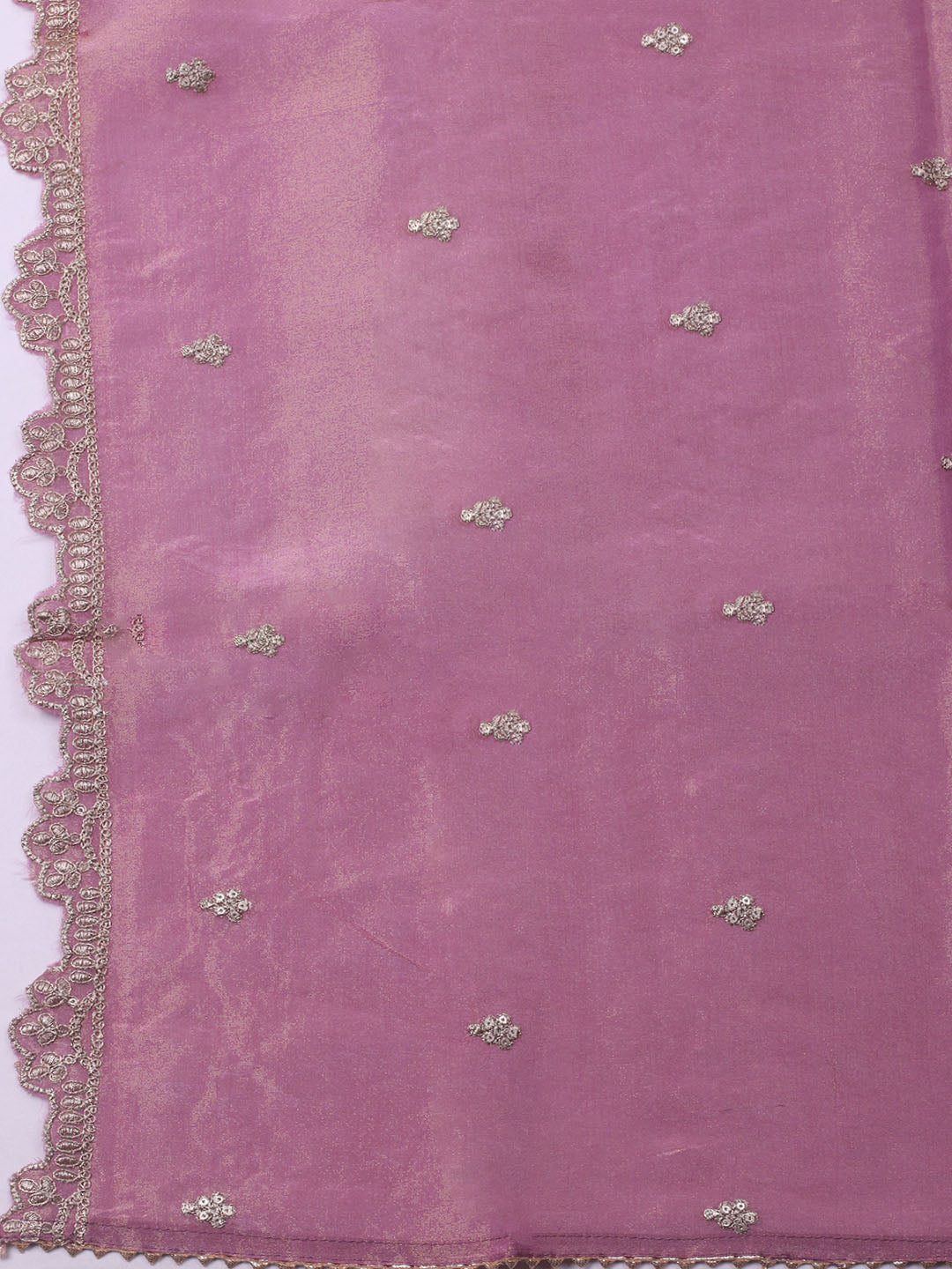 Embroidered Organza Unstitched Kurta With Pant &amp; Dupatta