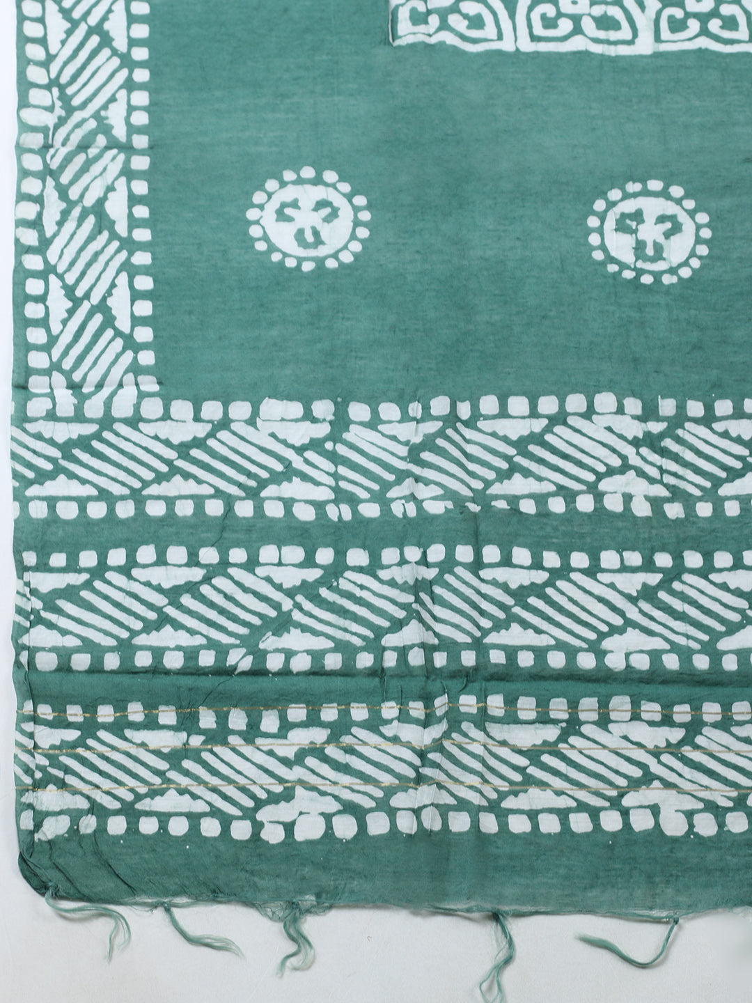 Printed Cotton Blend Unstitched Suit With Pant &amp; Dupatta