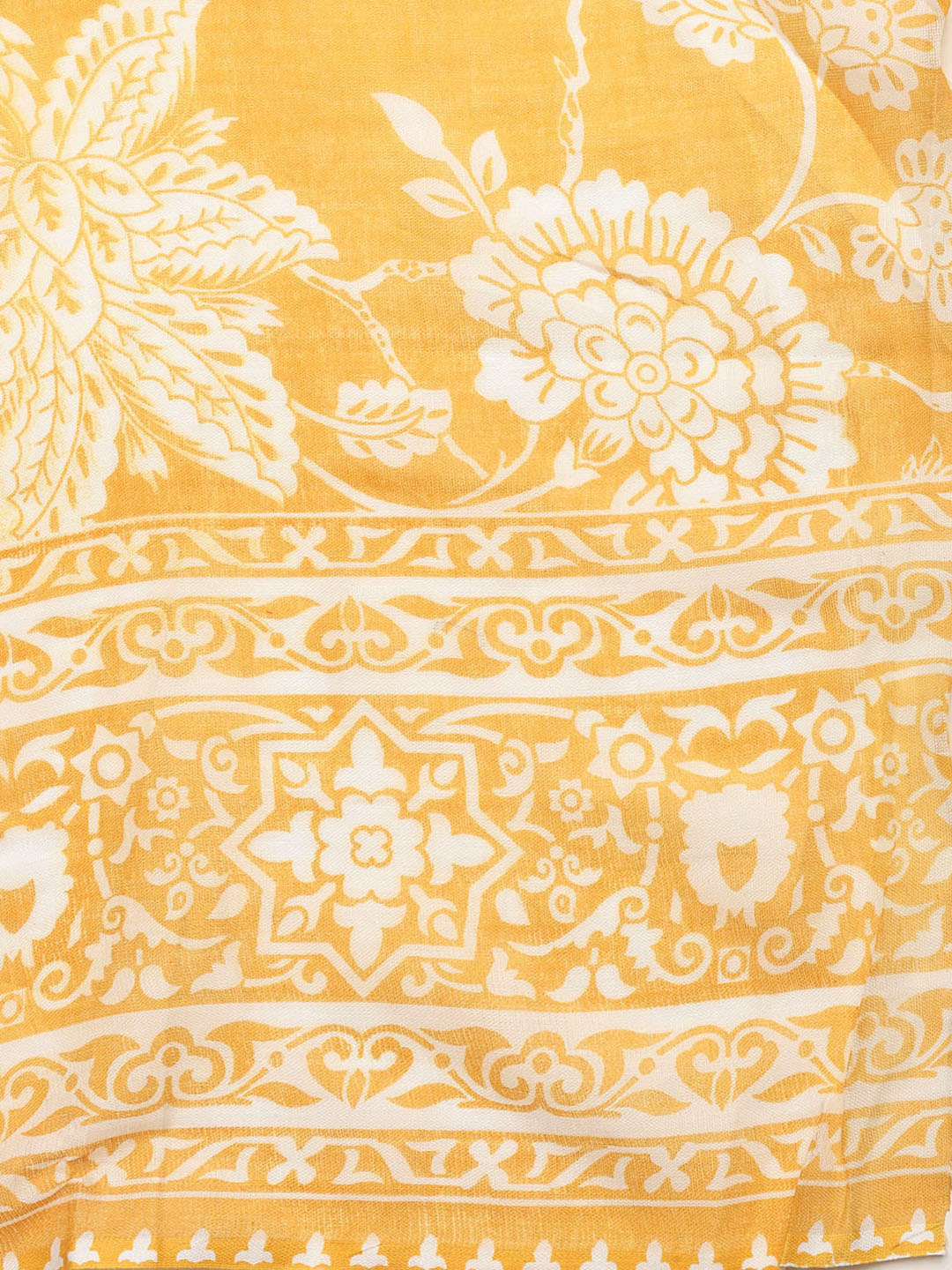 Printed Cotton Blend Unstitched Suit With Dupatta