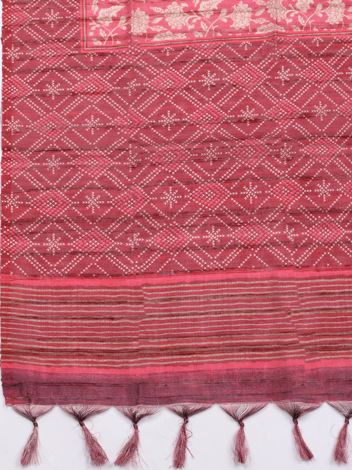 Embroidered Tussar Unstitched Suit With Pant &amp; Dupatta