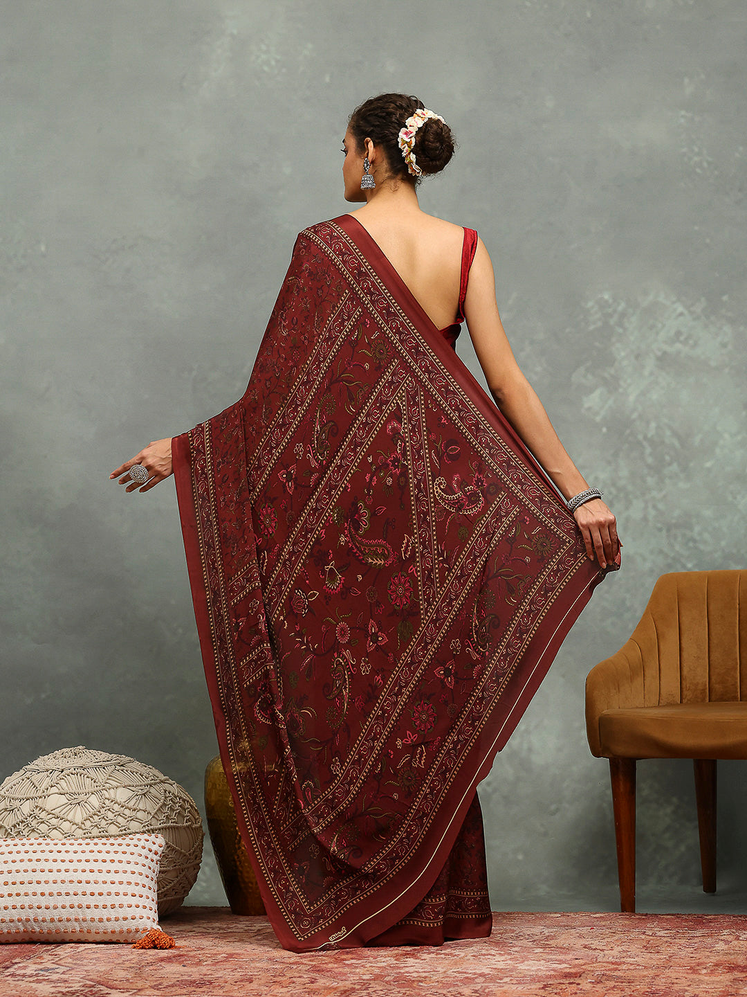 Digital Printed Crepe Saree
