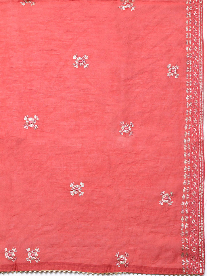 Embroidered Cotton Unstitched Suit With Pant &amp; Dupatta