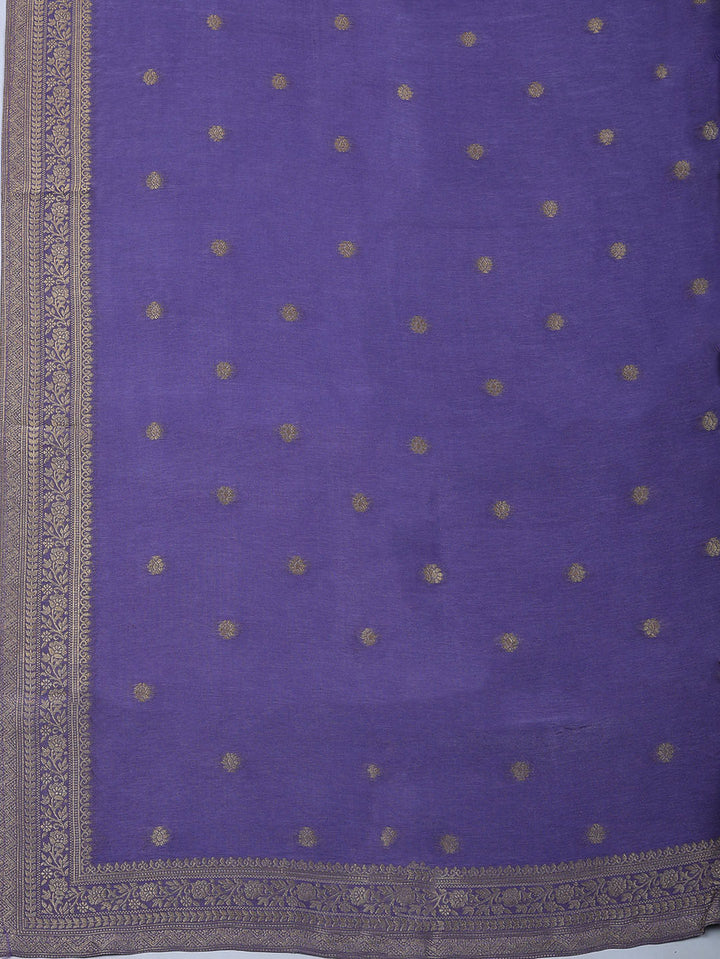 Woven Design Chanderi Unstitched Suit With Pant &amp; Dupatta