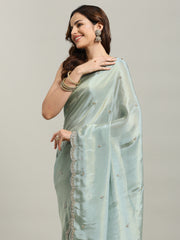 Stone Embroidery Tissue Saree