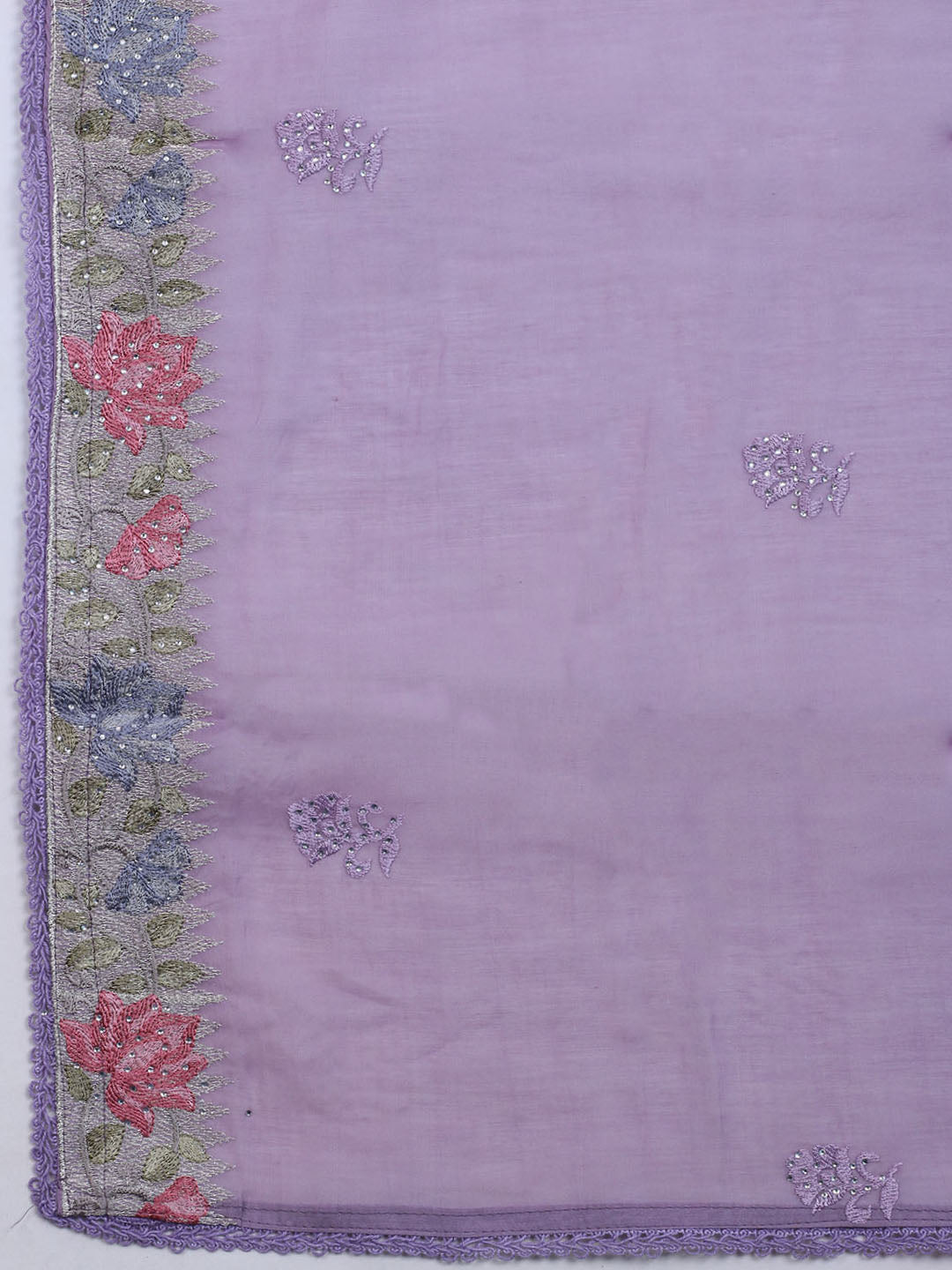 Embroidered Organza Unstitched Suit With Dupatta