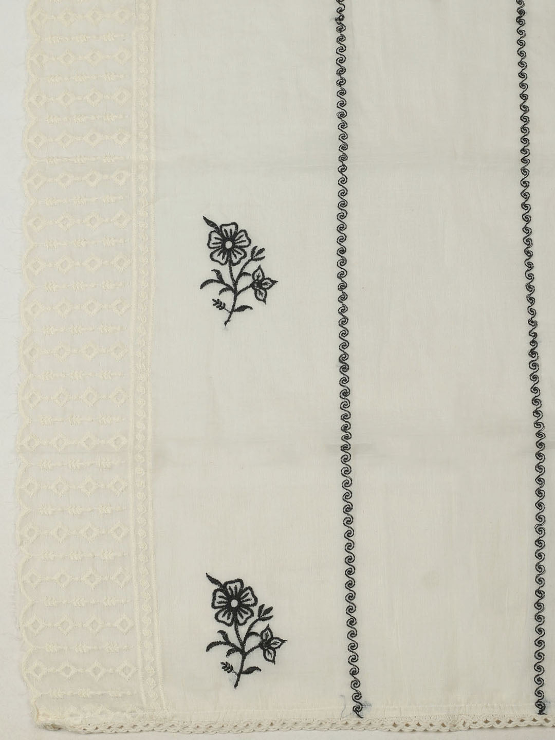 Printed Cotton Unstitched Kurta With Pant &amp; Dupatta