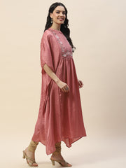 Yoke Embroidery Cotton Kaftan Kurta