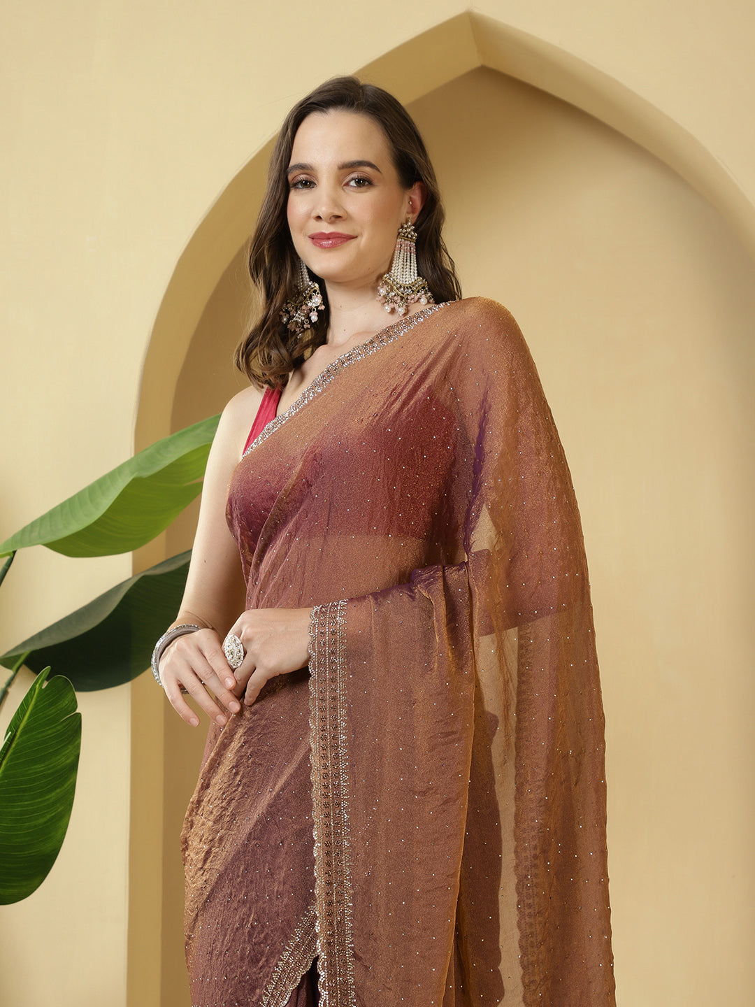 Sequence Work Georgette Saree