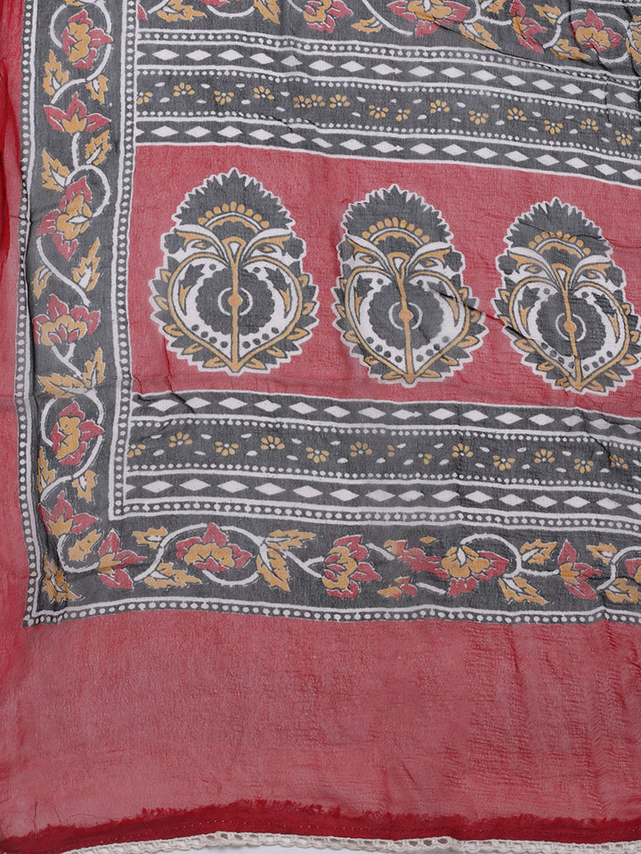 Embroidered Cotton Blend Unstitched Suit With Dupatta