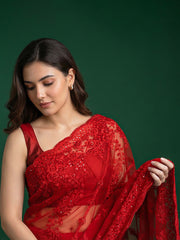 Embroidered Georgette Saree