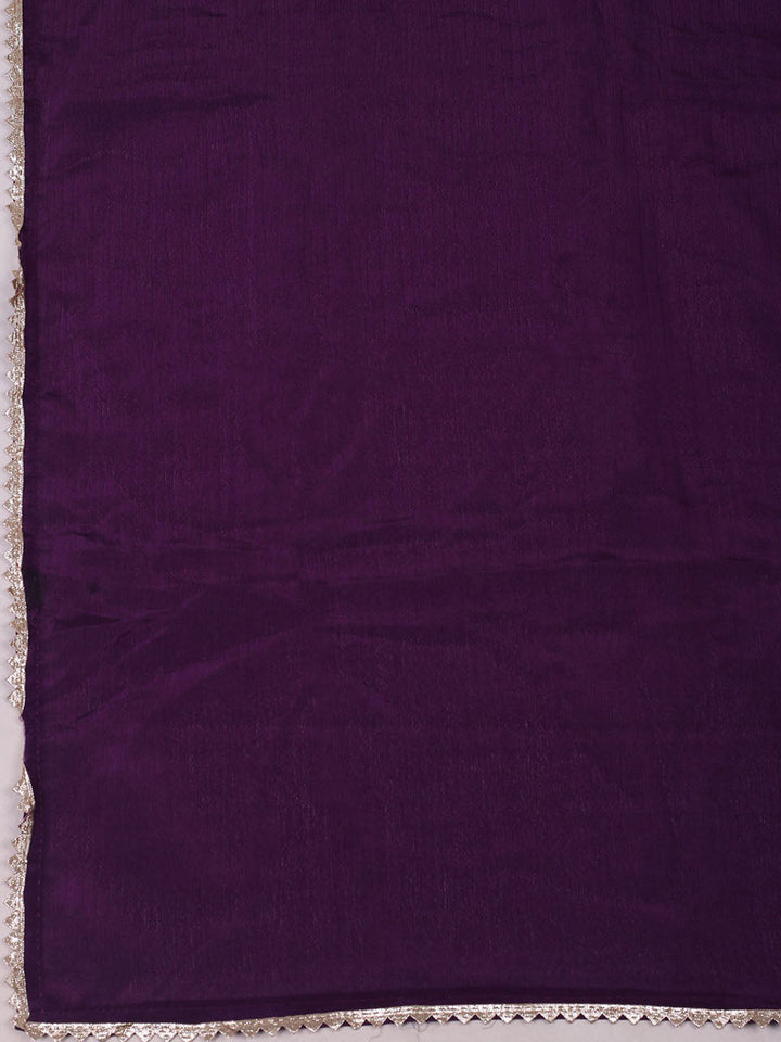 Neck Embroidered Chanderi Unstitched Suit Piece With Dupatta