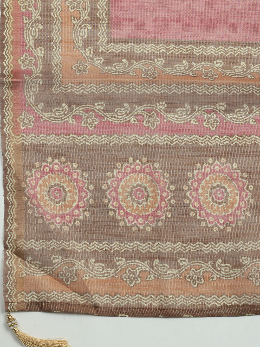 Embroidered Tissue Unstitched Kurta With Pant & Dupatta