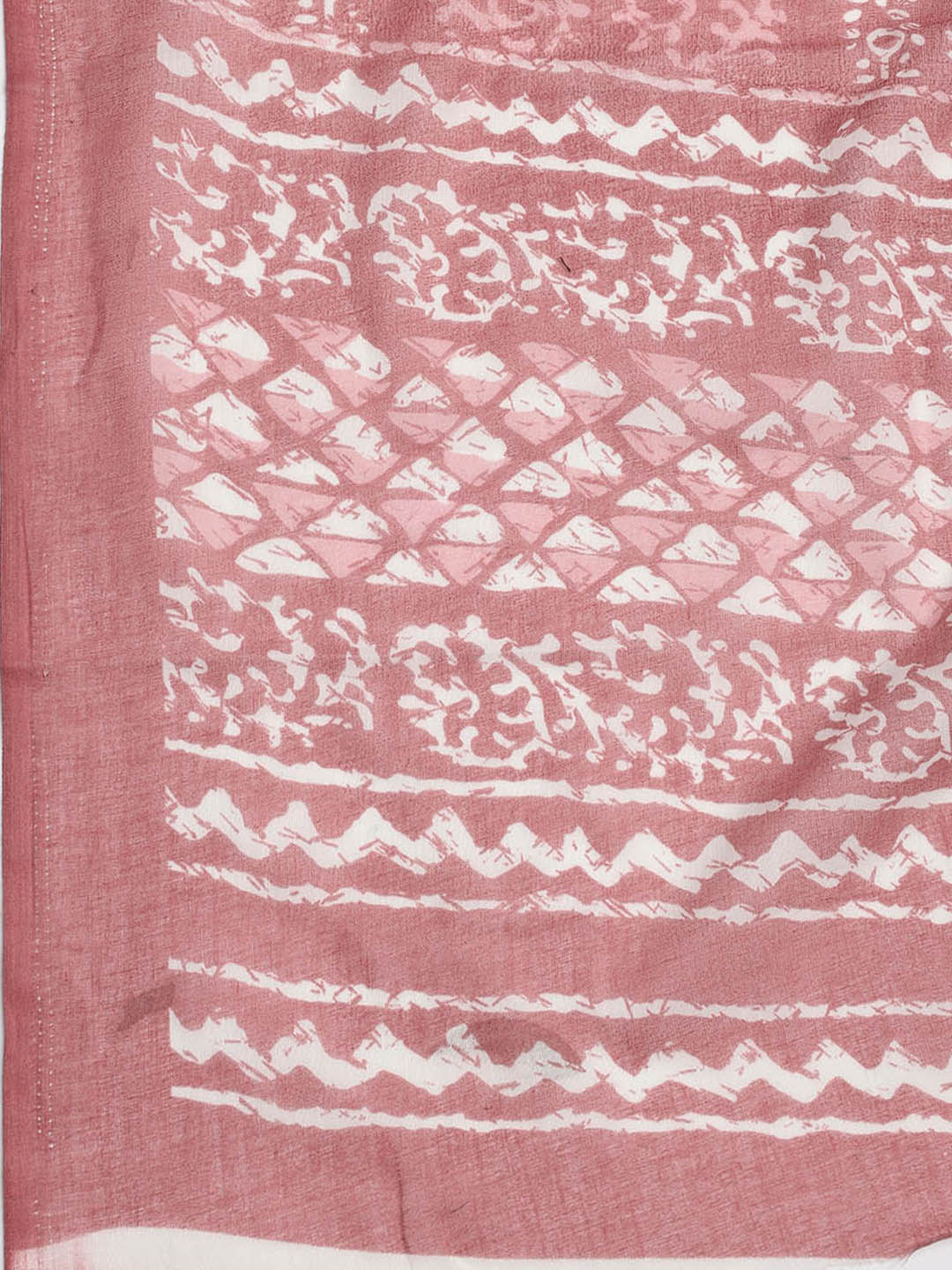 Printed Cotton Blend Unstitched Suit With Dupatta