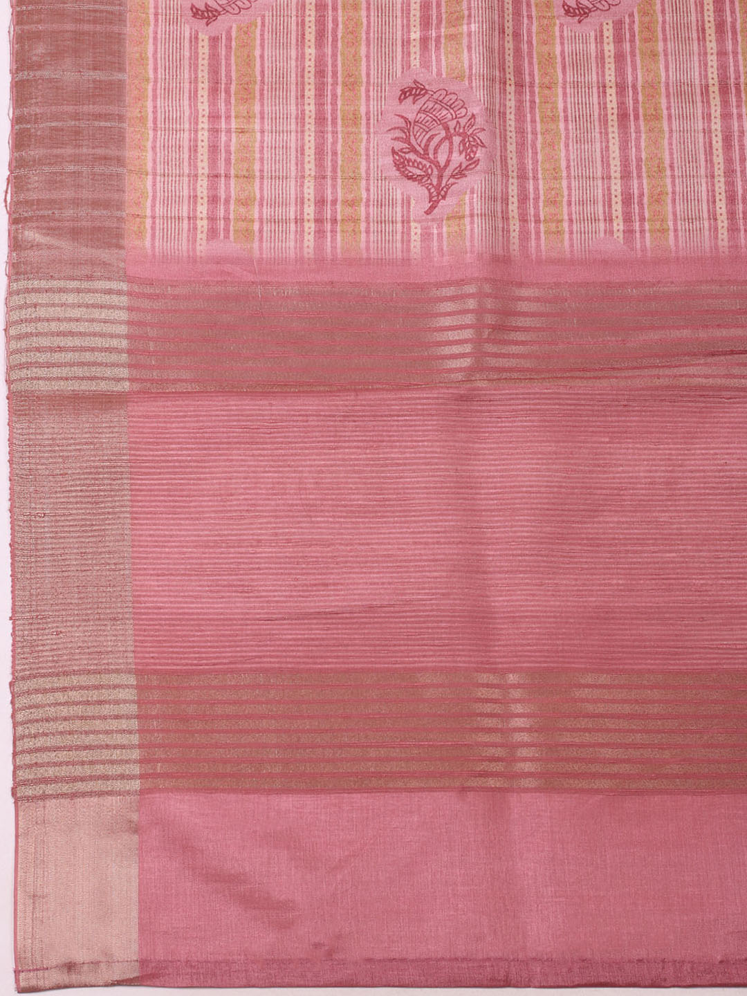 Embroidered Tussar Unstitched Kurta With Pant &amp; Dupatta