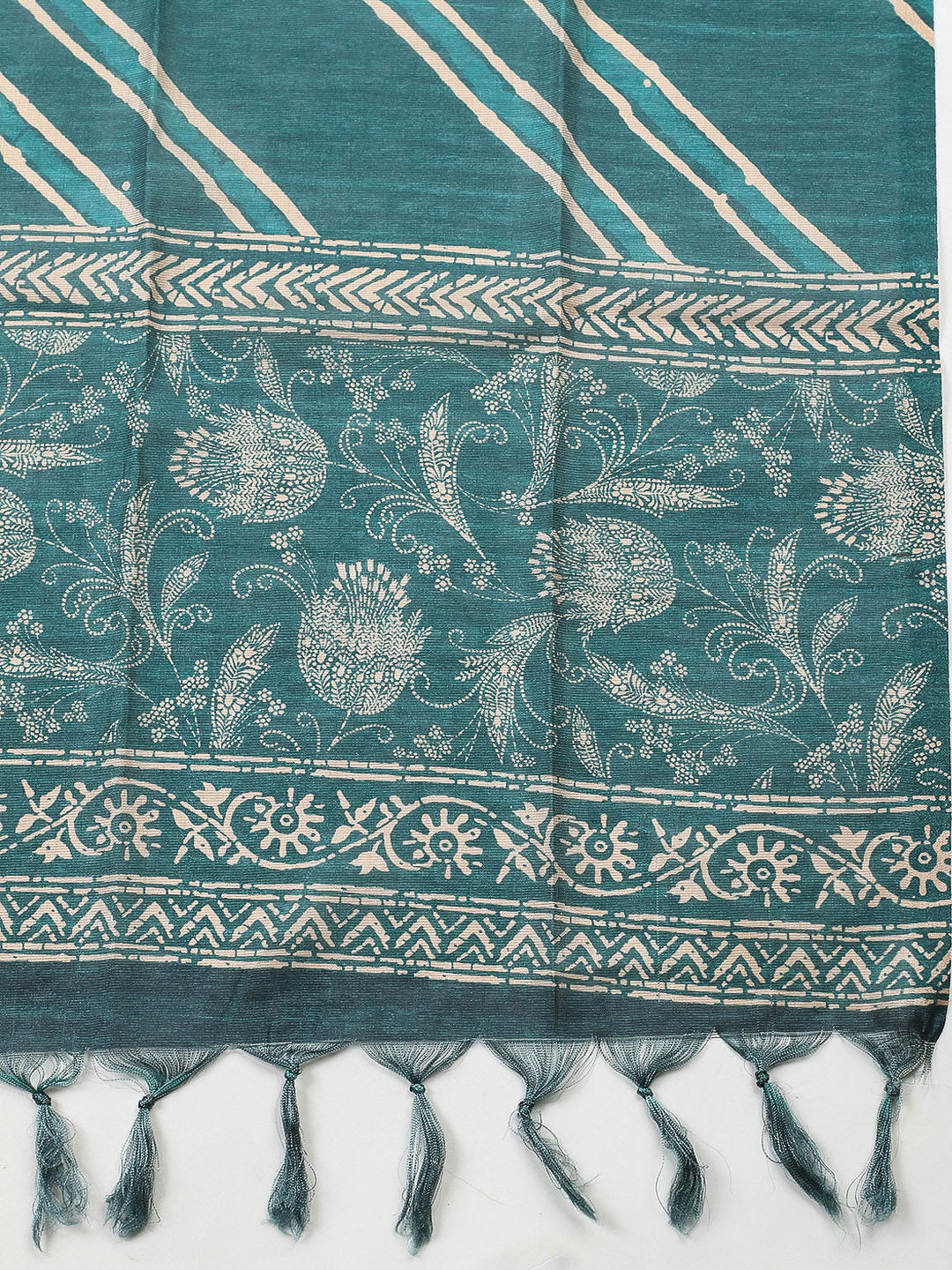 Embroidered Cotton Blend Unstitched Suit With Pant &amp; Dupatta
