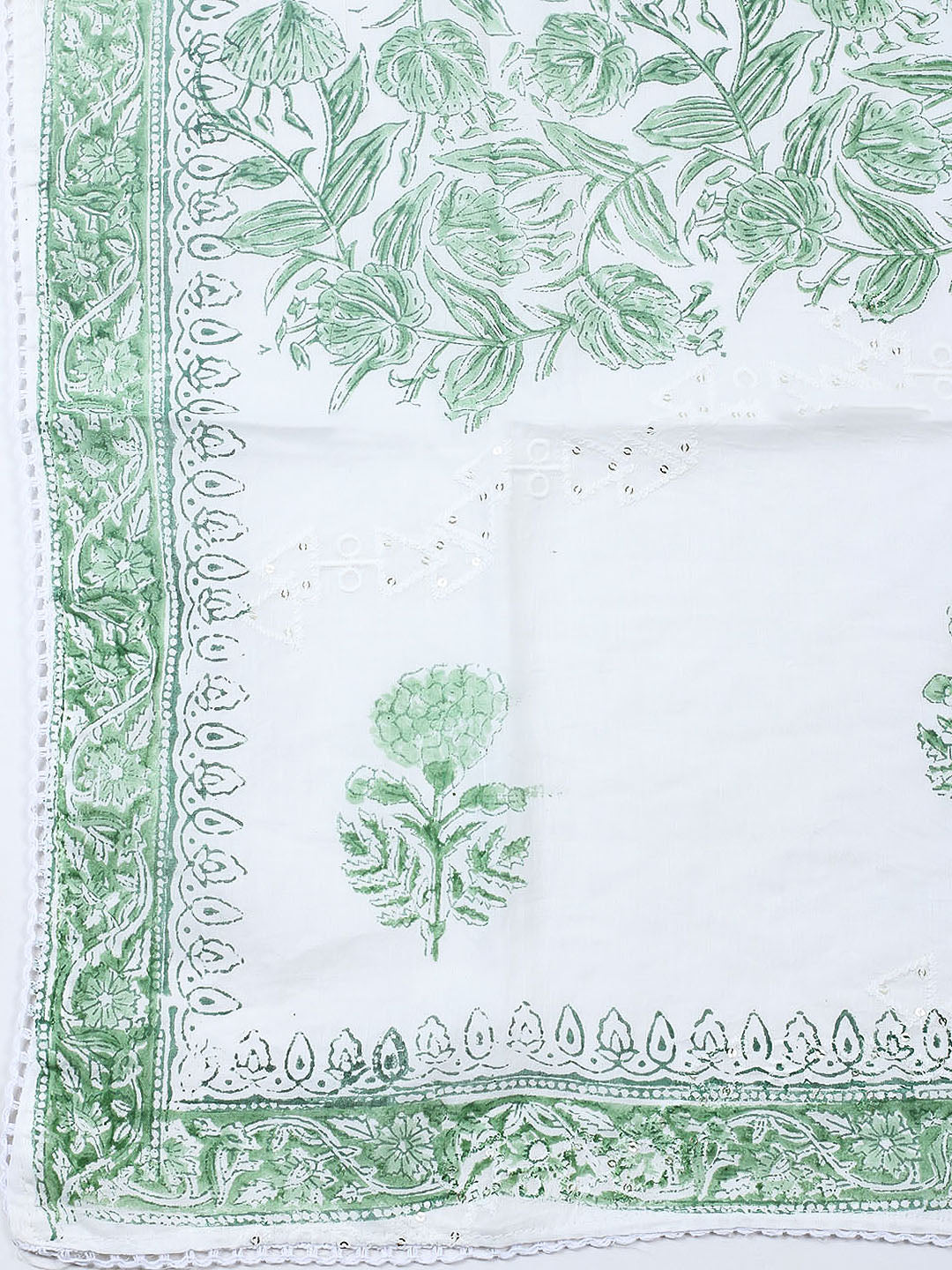 Embroidered Cotton Blend Unstitched Suit With Pant &amp; Dupatta