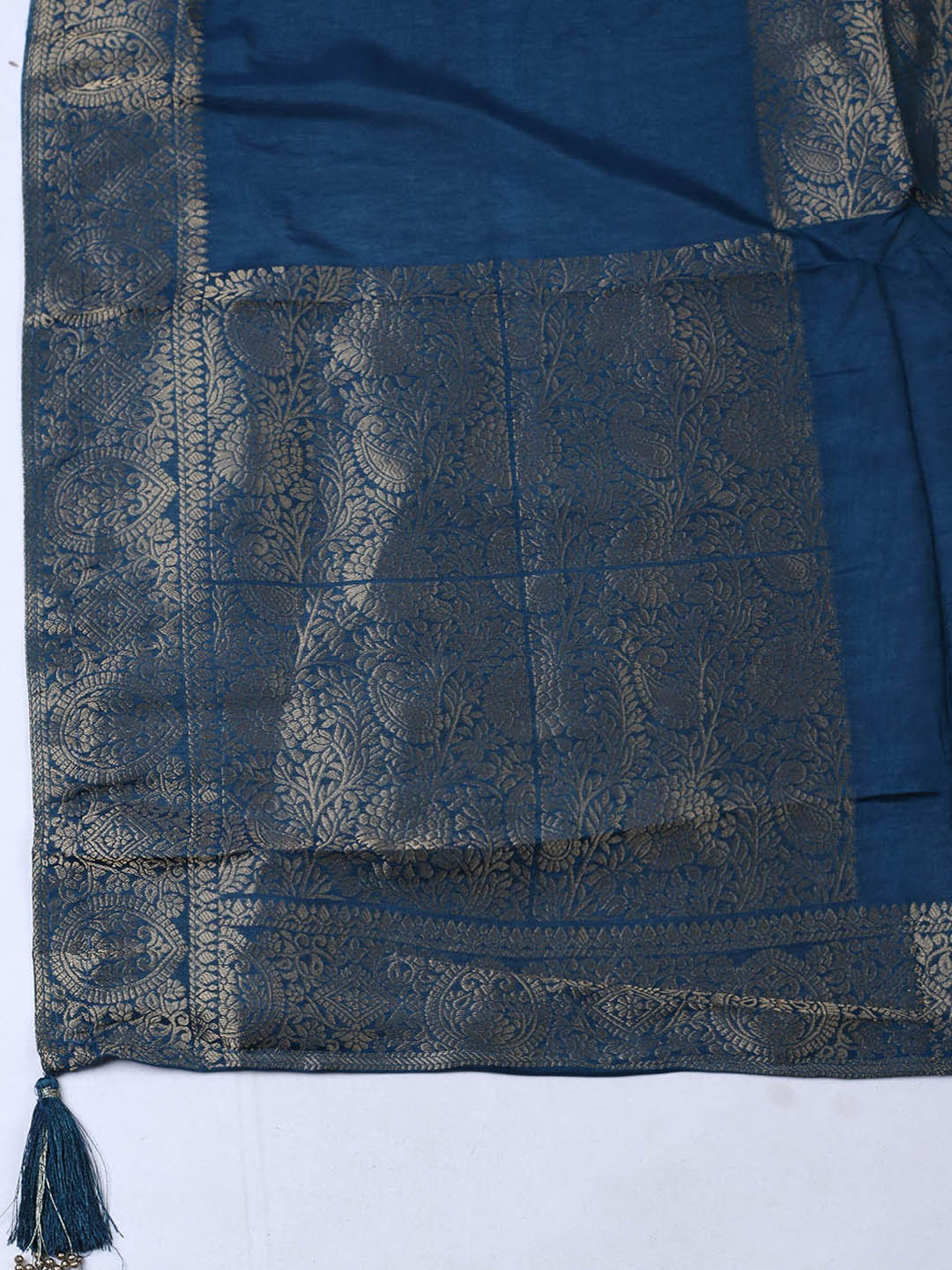 Woven Design Chanderi Unstitched Suit With Pant &amp; Dupatta
