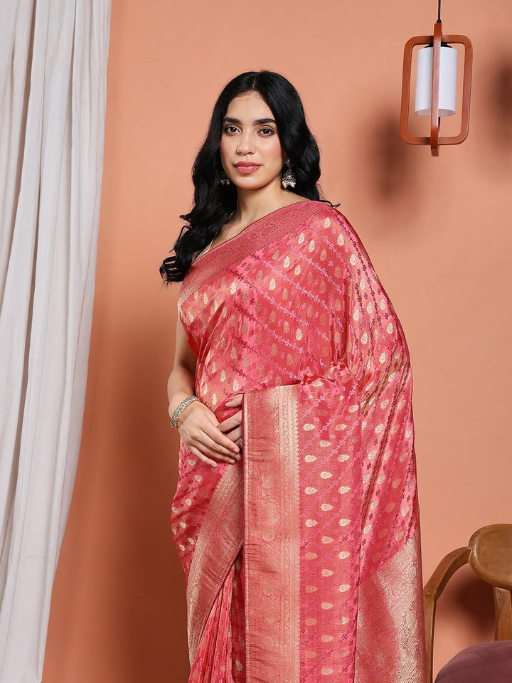 Woven Design Satin Saree