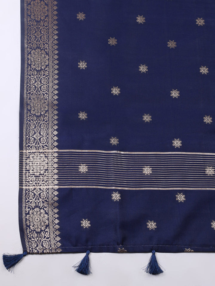 Banarasi Chanderi Unstitched Suit With Pant &amp; Dupatta