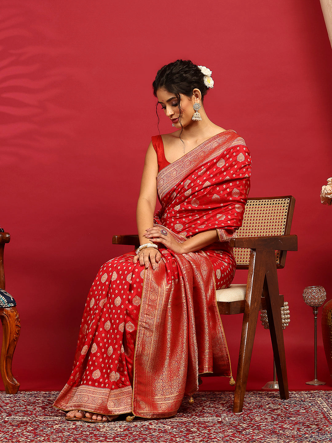 Woven Design Satin Saree
