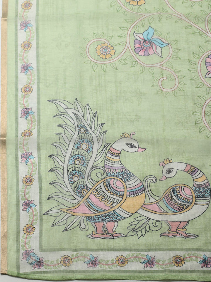 Embroidered Cotton Blend Unstitched Suit With Pant &amp; Dupatta