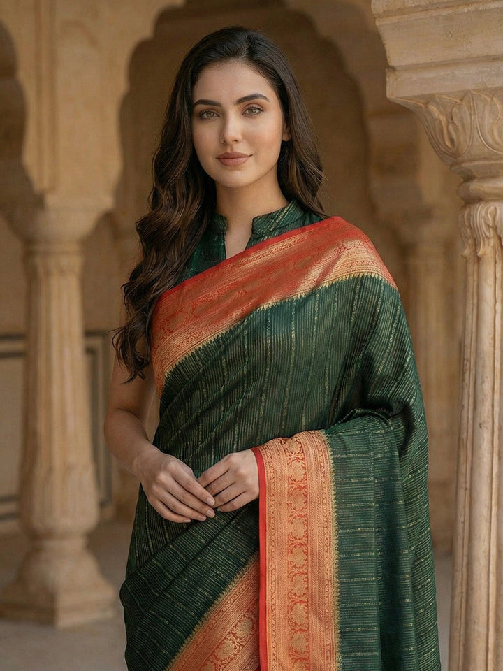 Plain Crepe Saree