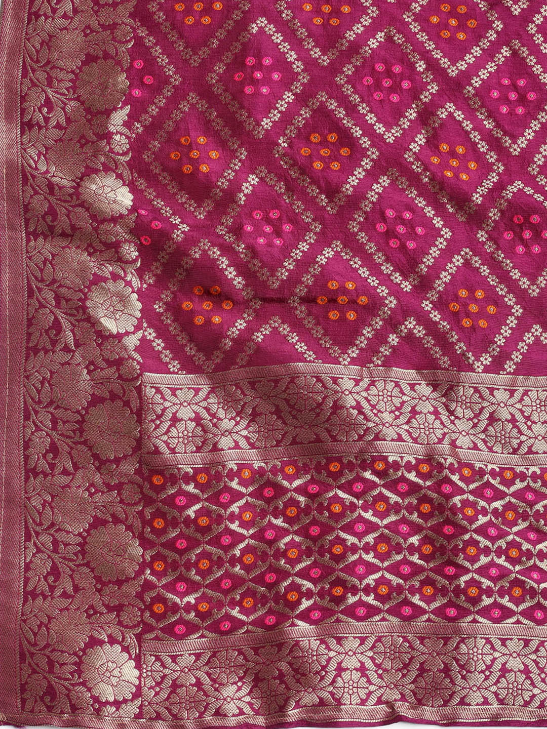 Embroidered Chanderi Unstitched Suit With Dupatta