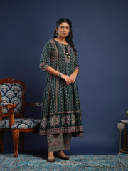 Printed Cotton Kurta With Pant & Dupatta