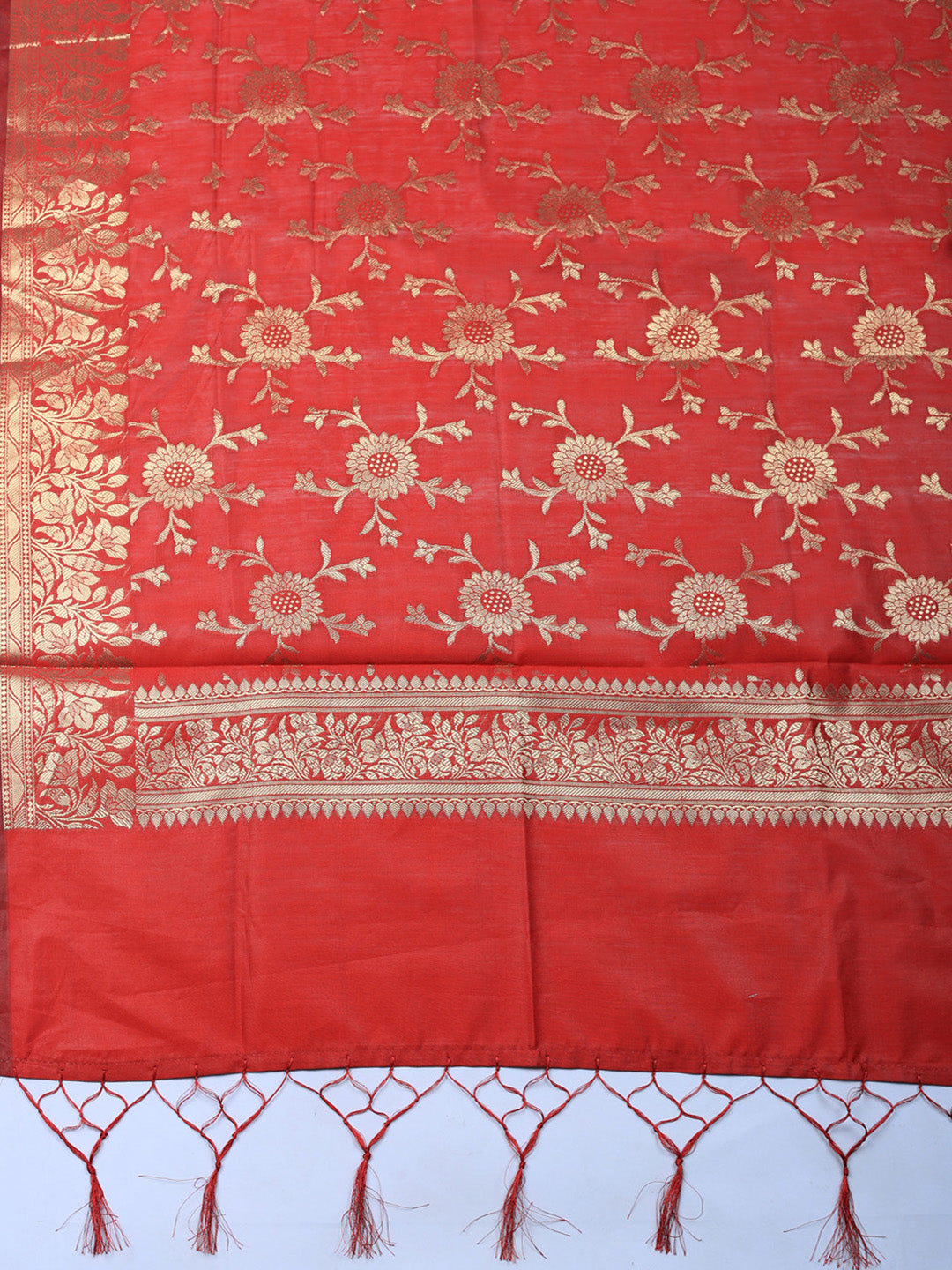 Woven Design Chanderi Unstitched Suit With Pant &amp; Dupatta