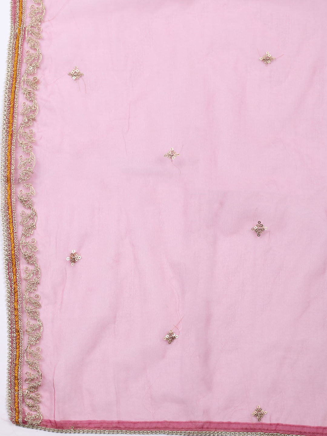 Neck Embroidered Chanderi Unstitched Suit With Dupatta