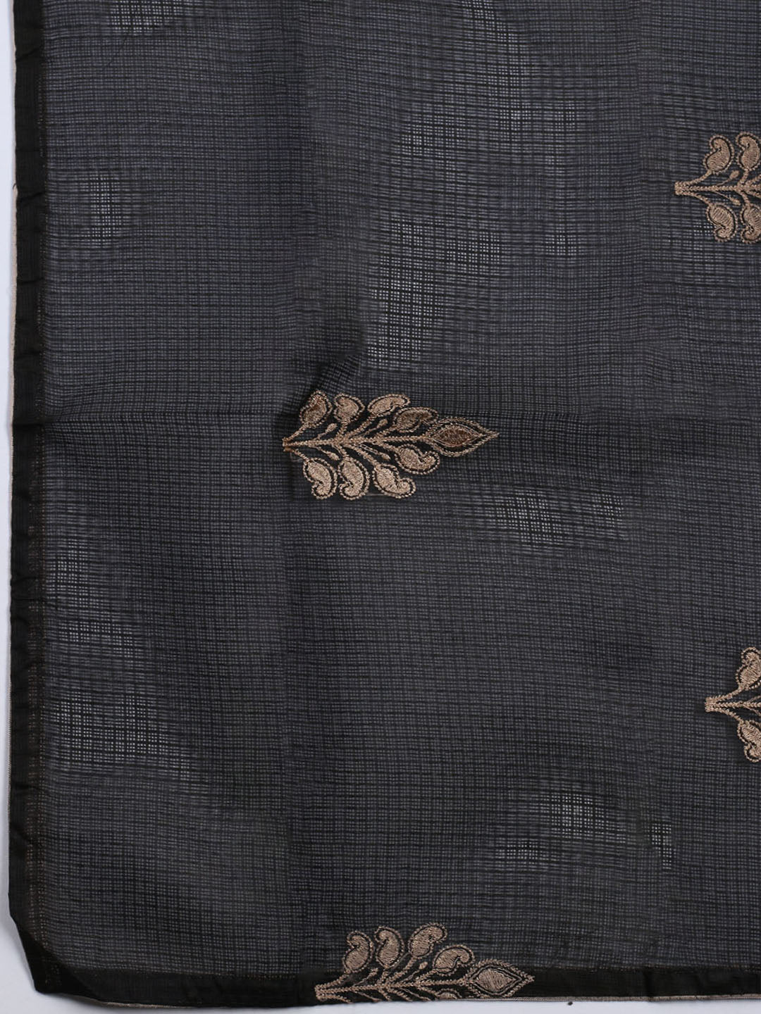 Neck Embroidered Cotton Blend Unstitched Suit With Dupatta