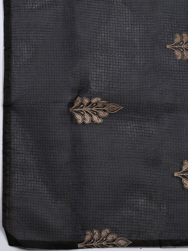 Neck Embroidered Cotton Blend Unstitched Suit With Dupatta