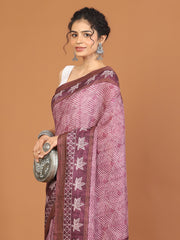 Digital Printed Tussar Woven Saree