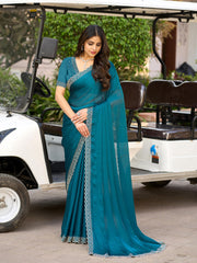 Sequins Embroidery Chiffon Saree