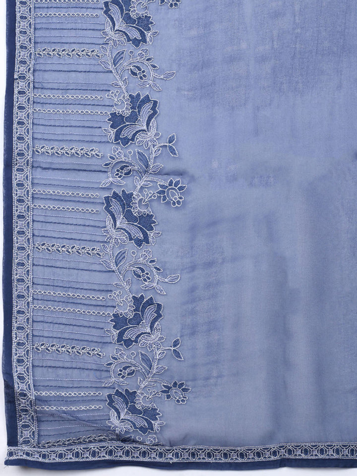 Embroidered Muslin Unstitched Suit With Dupatta
