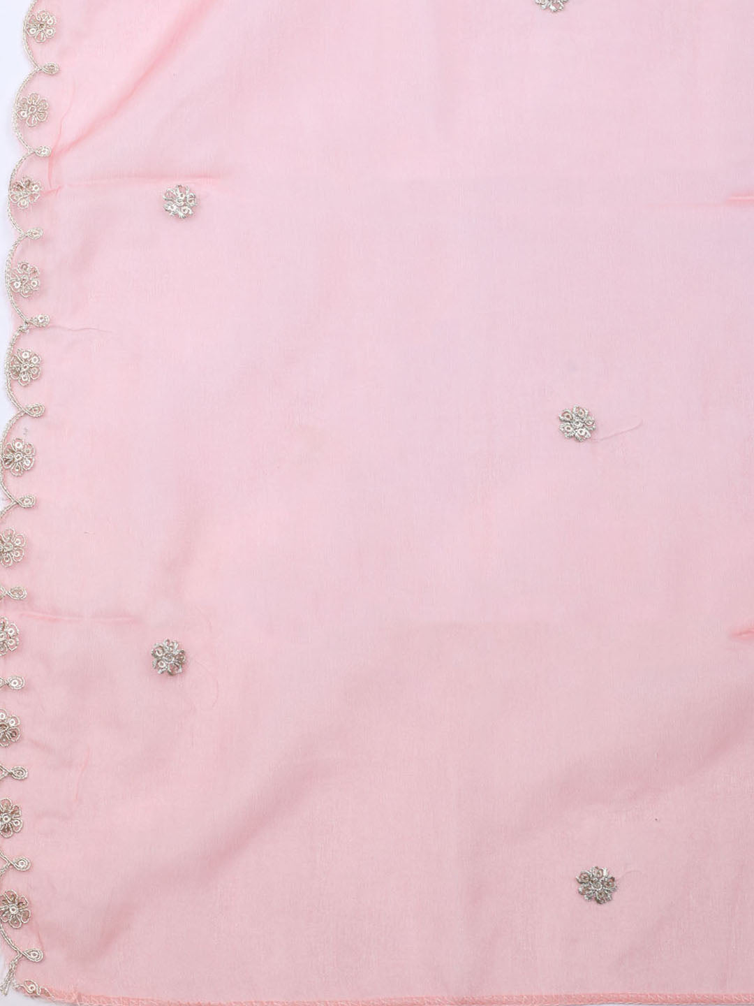 Neck Embroidered Organza Unstitched Suit With Dupatta
