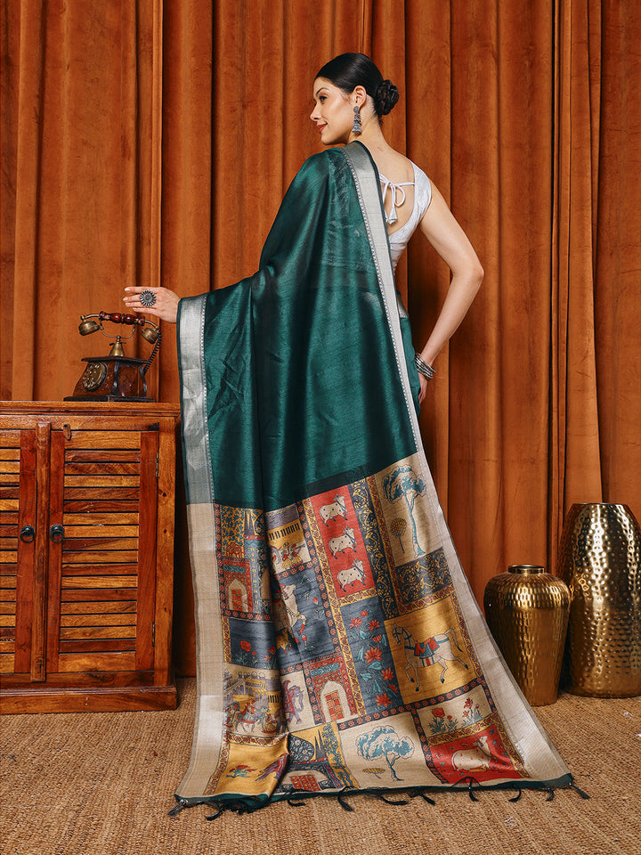 Plain Art slik Saree