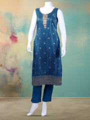 Bandhani Printed Organza Kurta With Pants & Dupatta