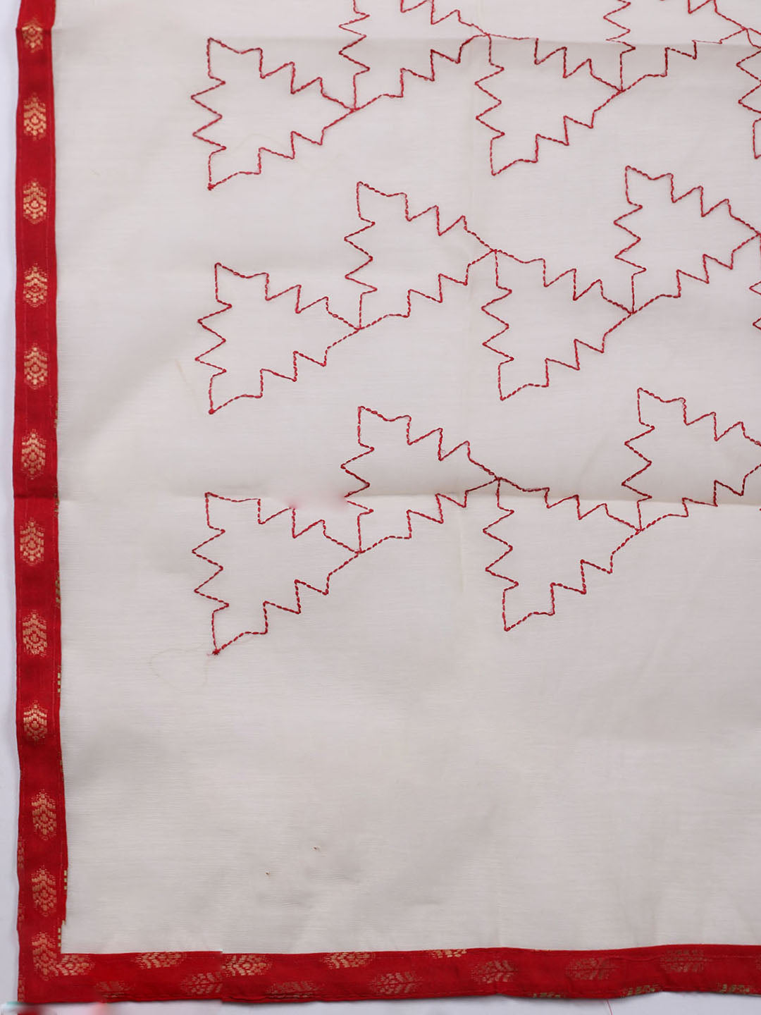 Neck Embroidered Cotton Blend Unstitched Suit With Dupatta
