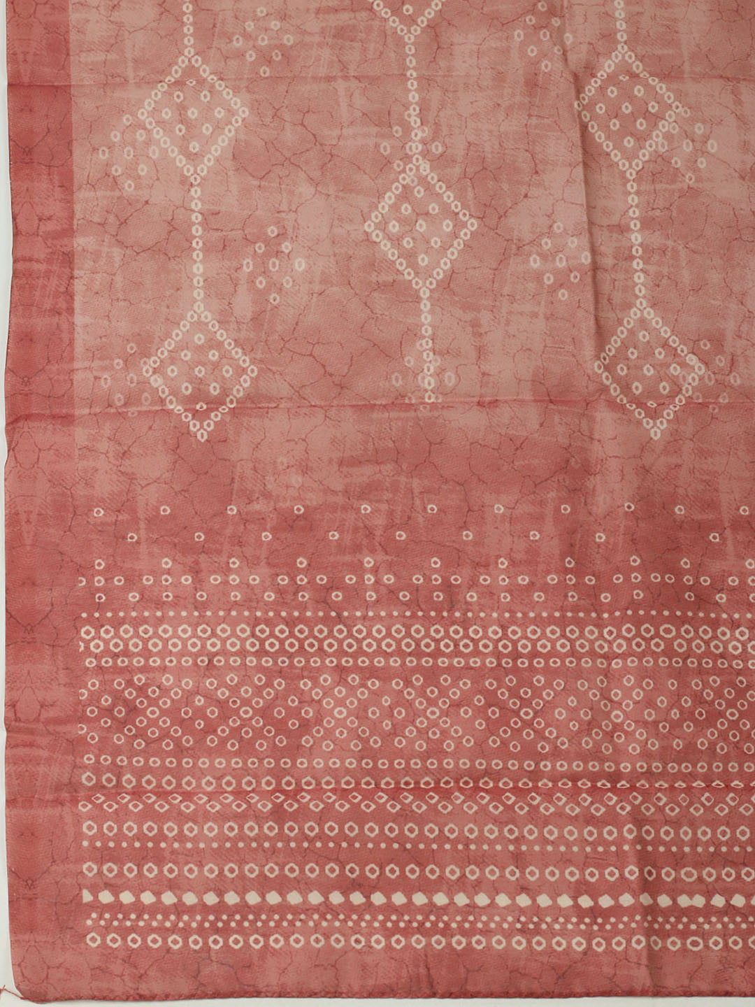 Printed Chanderi Unstitched Suit With Pant &amp; Dupatta