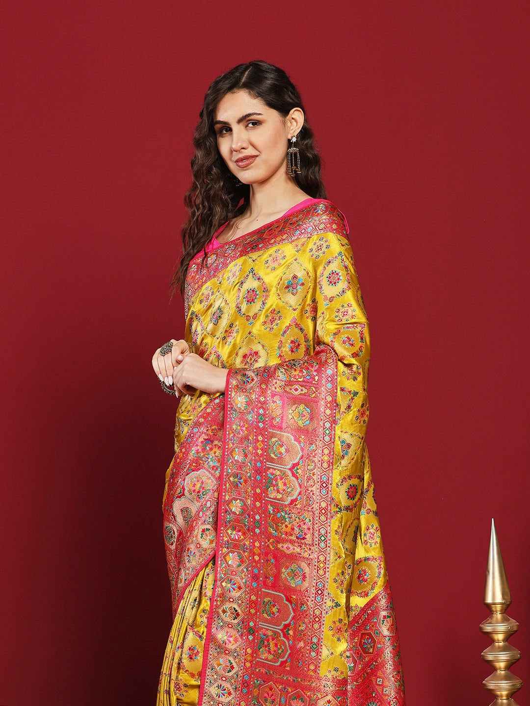 Woven Design Satin Saree