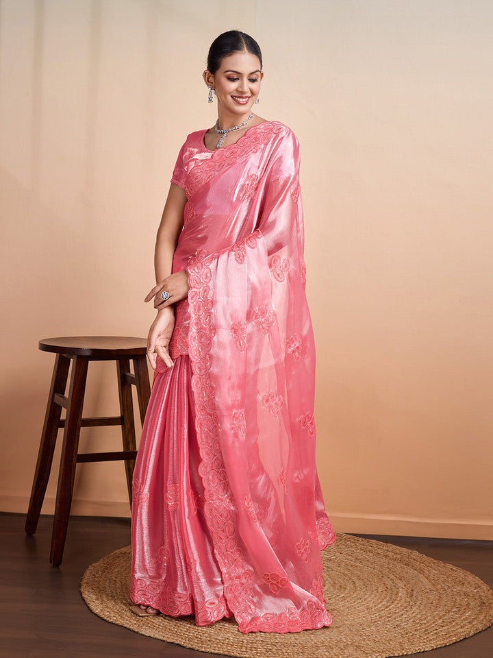 Embroidered Chiffon Saree