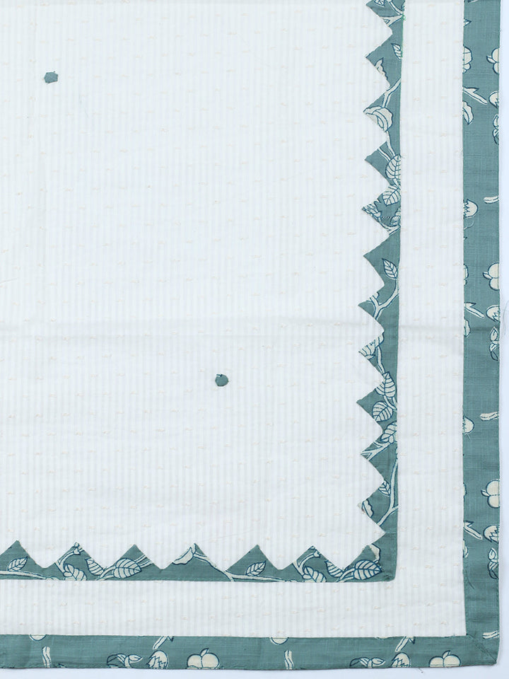 Embroidered Cotton Blend Unstitched Suit With Pant &amp; Dupatta