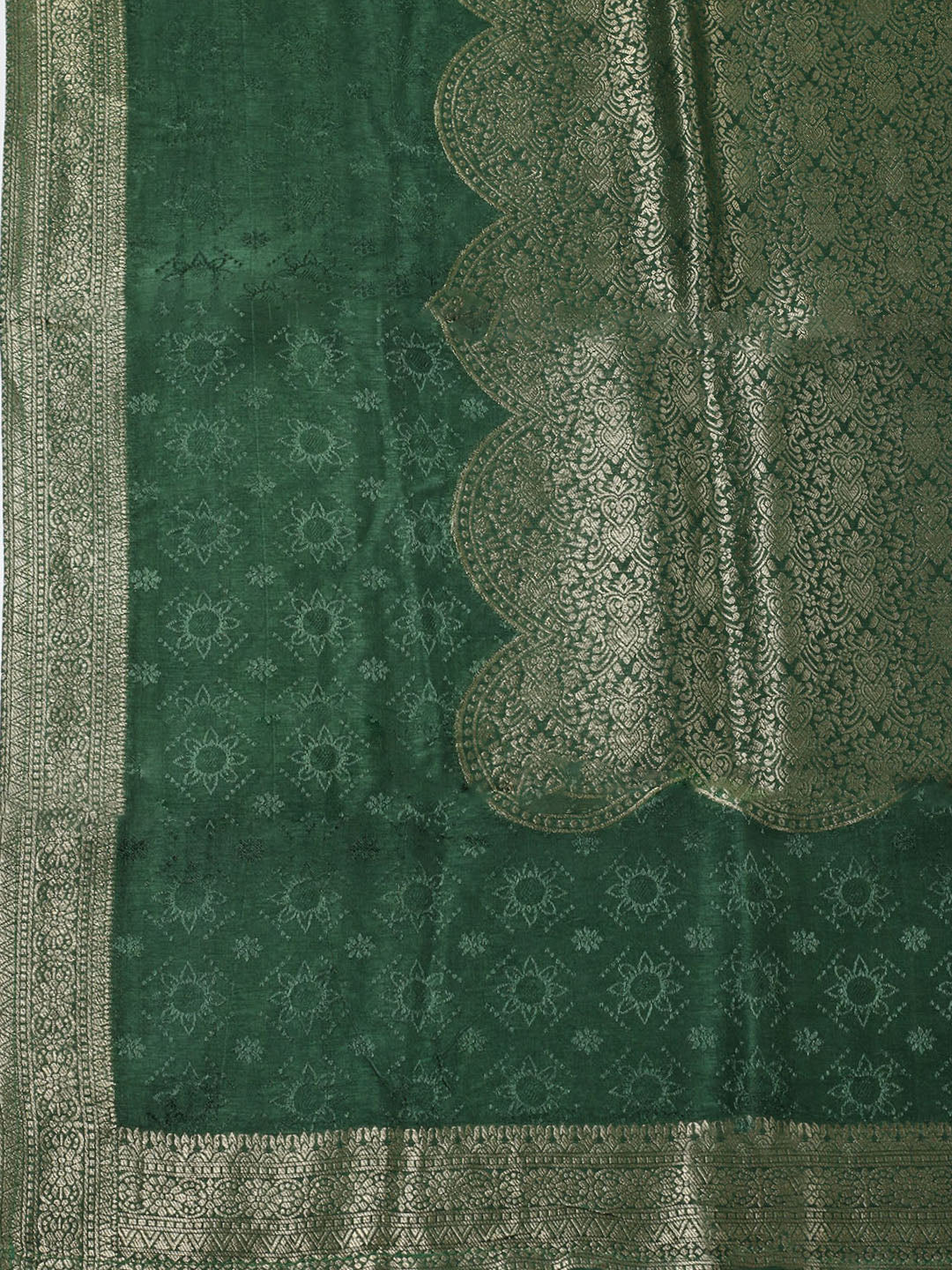 Embroidered Chanderi Unstitched Suit With Pant &amp; Dupatta