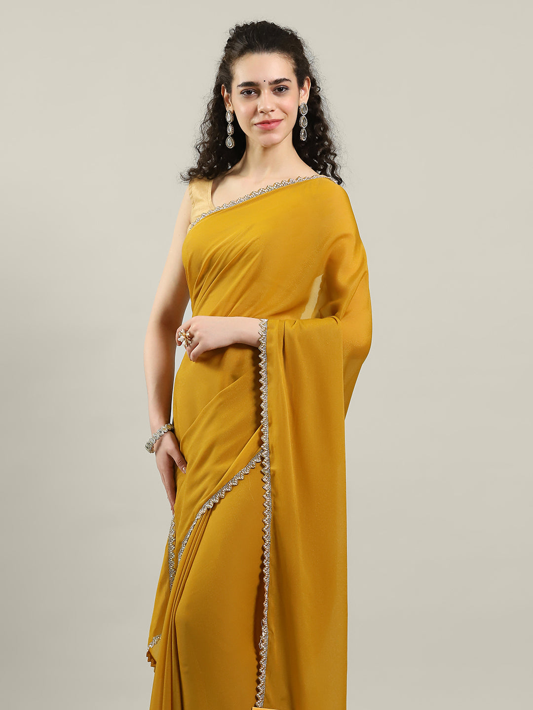 Plain Georgette Saree