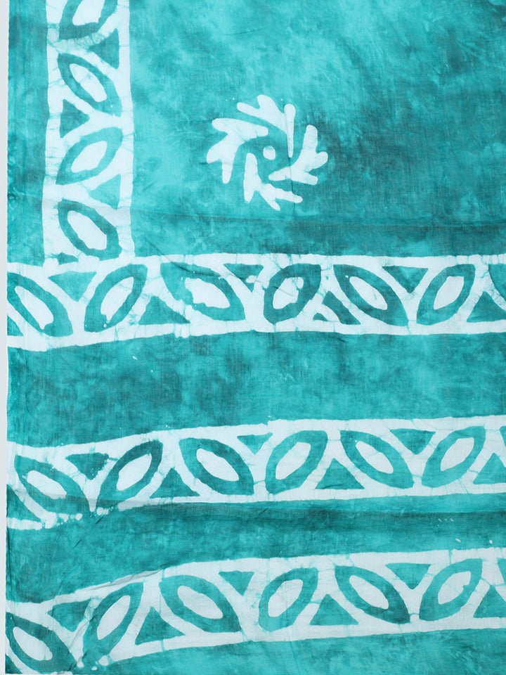 Embroidered Cotton Blend Unstitched Suit With Pant &amp; Dupatta